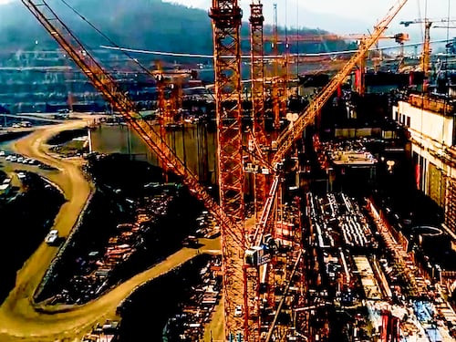 New mega-dam takes shape on the Mekong River in Laos 